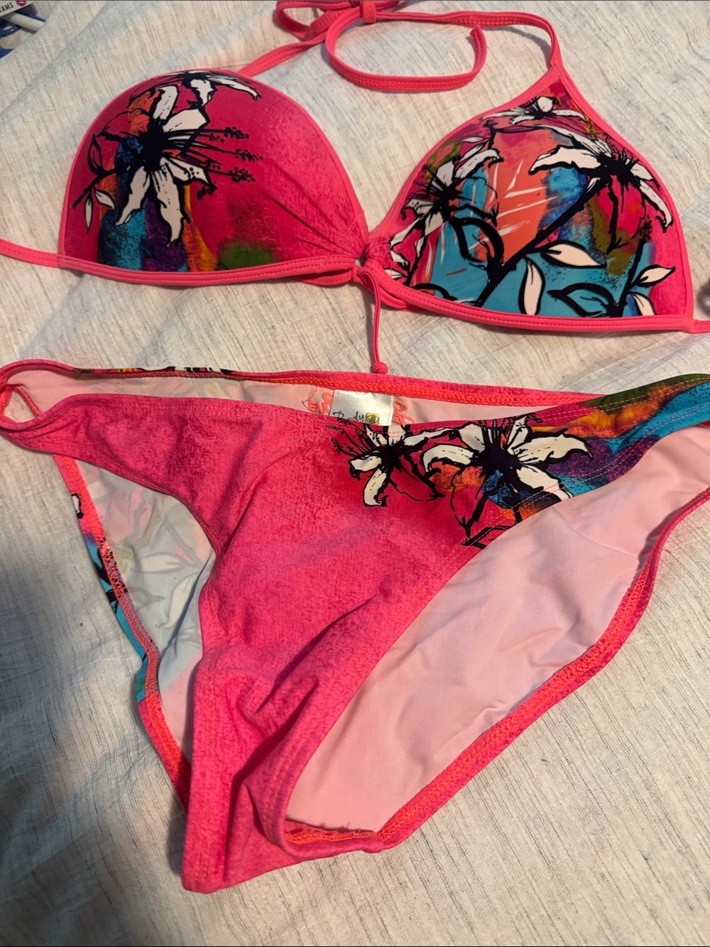 Body Glove women’s ' Hot Pink Floral Print Two-Piece Bikini